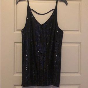 Black sequin tank top